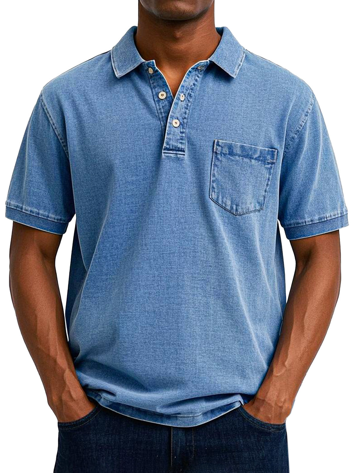 All-Day Comfort Denim Polo