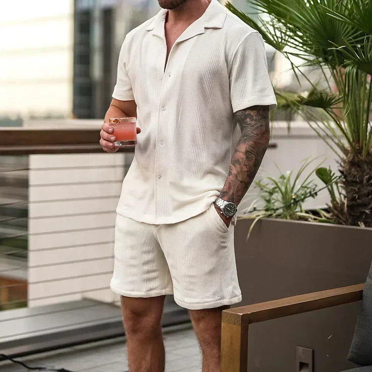 Chic Comfort Shirt-Shorts Set