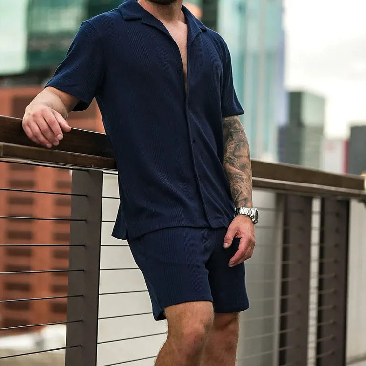 Chic Comfort Shirt-Shorts Set