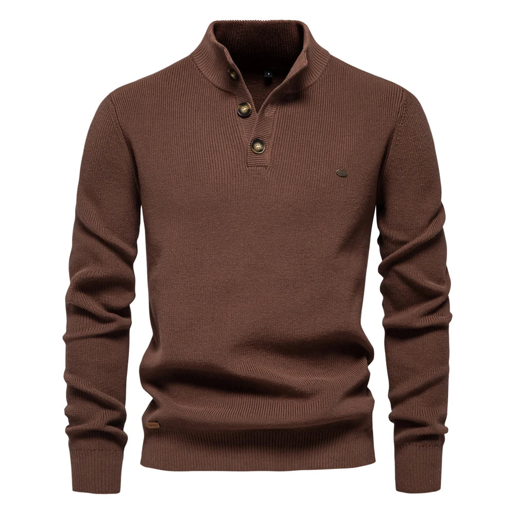 Cotton-Soft Button Sweater