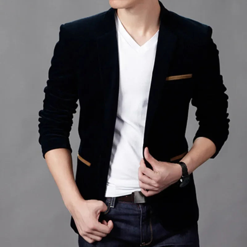 Velvet Slim-Fit Blazer