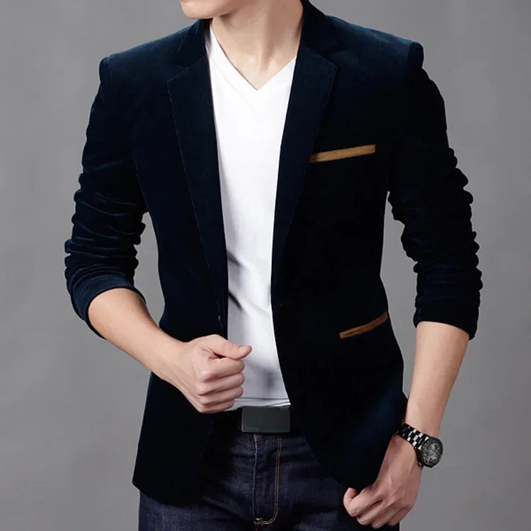 Velvet Slim-Fit Blazer