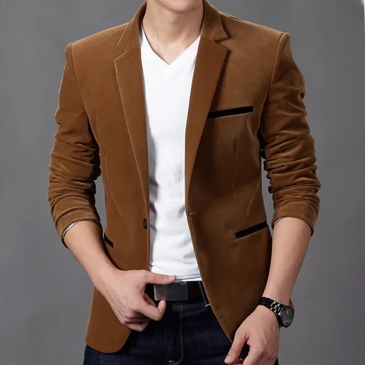 Velvet Slim-Fit Blazer