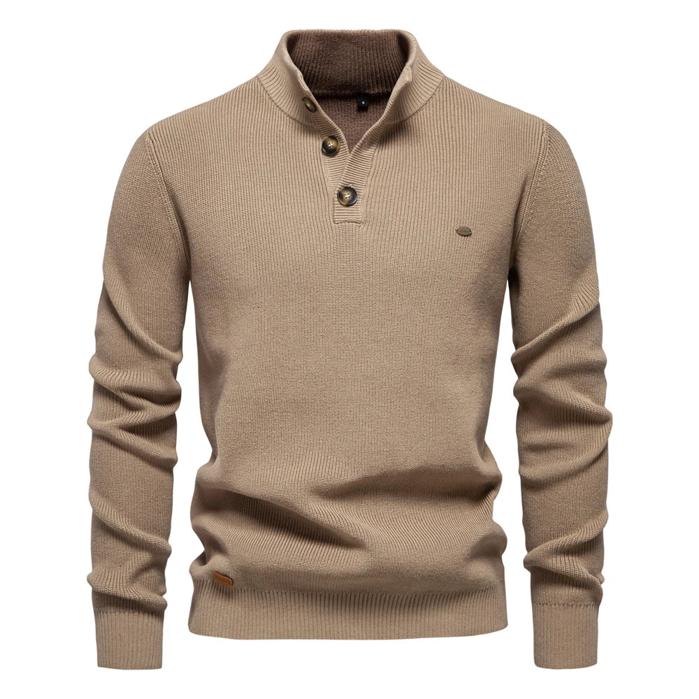 Cotton-Soft Button Sweater