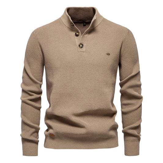 Cotton-Soft Button Sweater