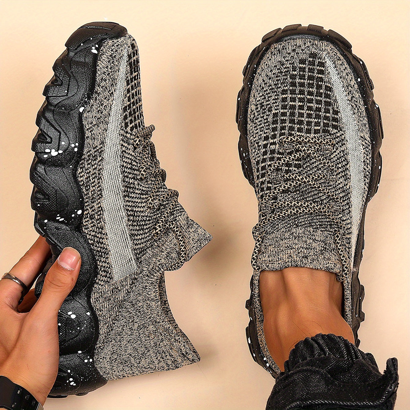 Lace-Knit Comfort Sneakers