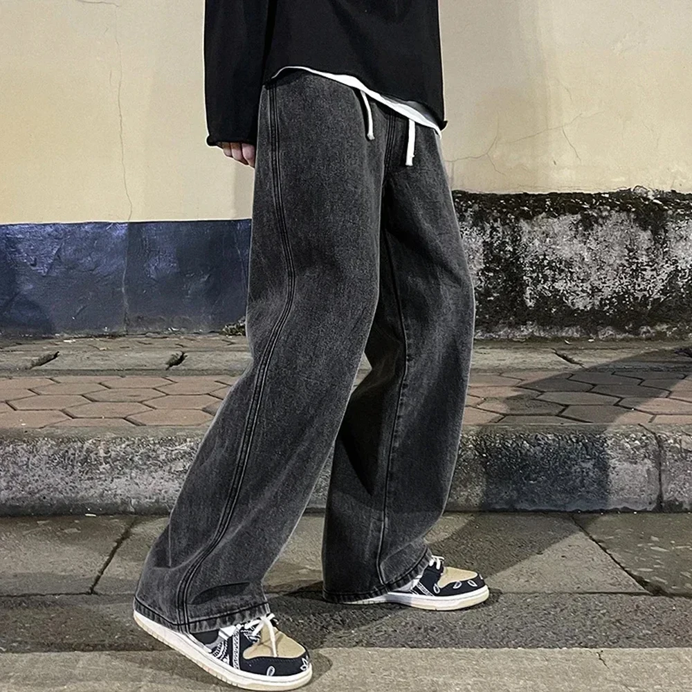 Draped Wide-Leg Jeans