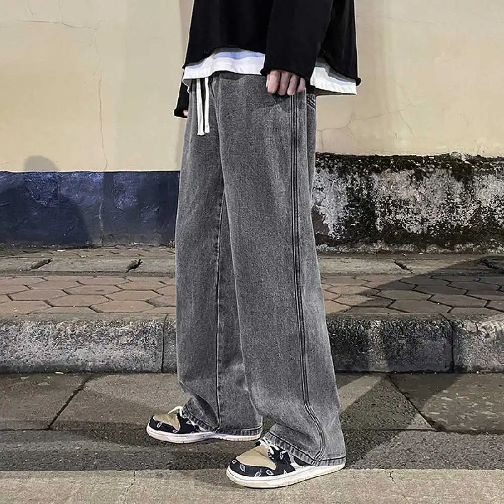 Draped Wide-Leg Jeans