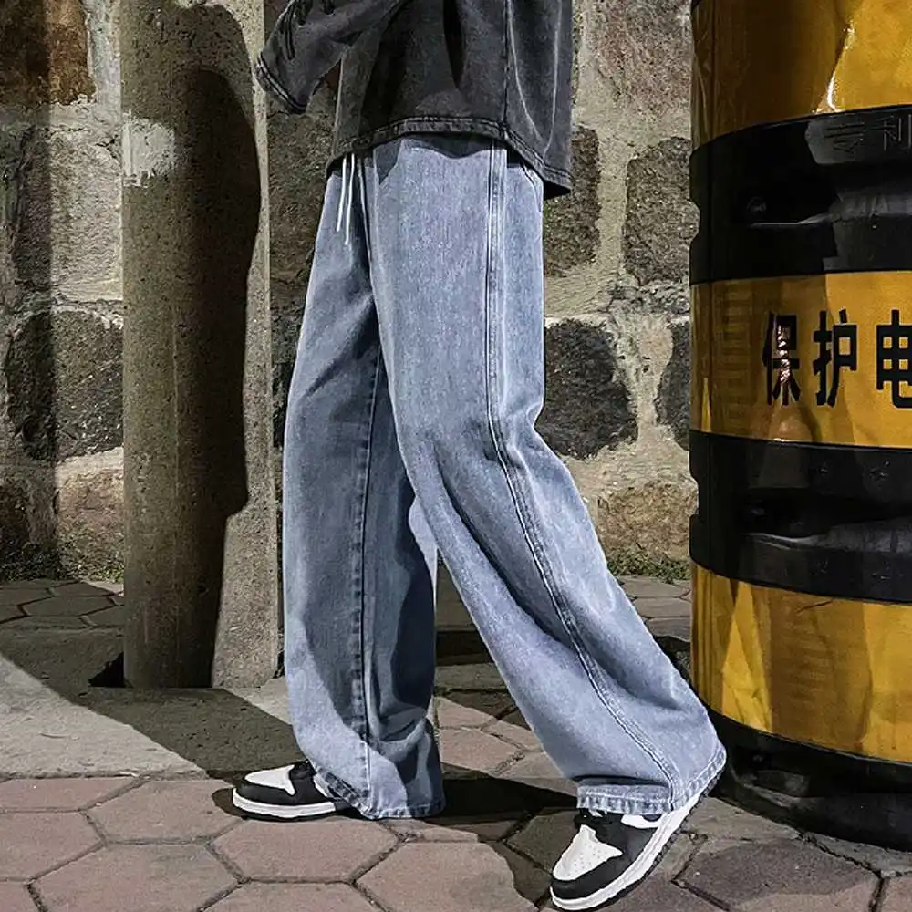 Draped Wide-Leg Jeans