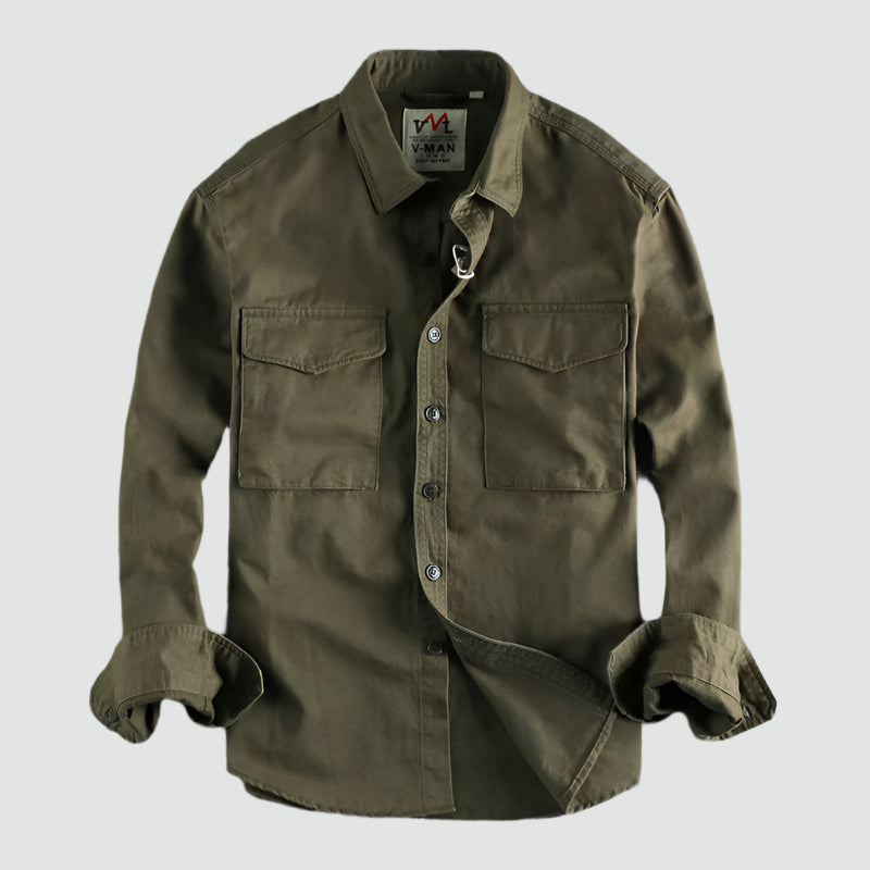 Adventure-Ready Military Cargo Shirt