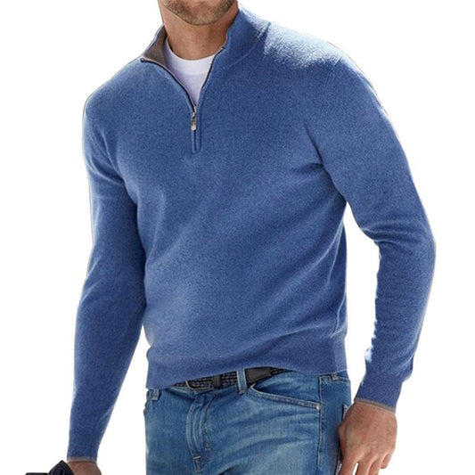 Ribbed Comfort Zip-Up Sweater