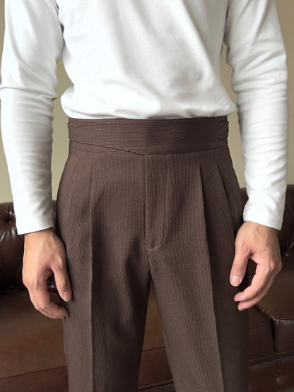 Elevated Elegance: High Waist Gurkha Trousers