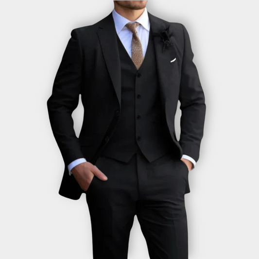 Elegant-Fit Black Suit