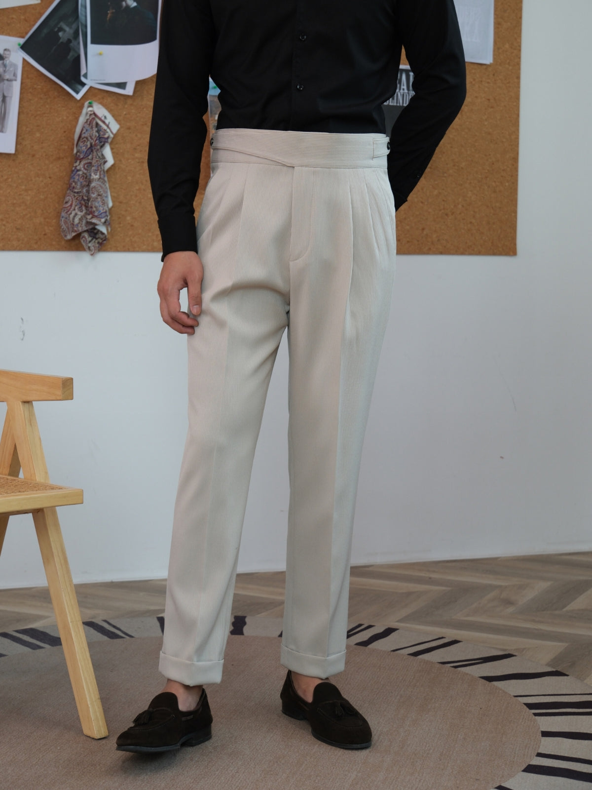 Elevated Elegance: High Waist Gurkha Trousers