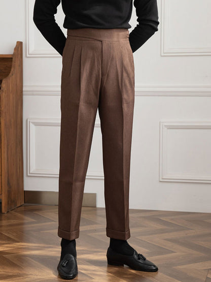 Elevated Elegance: High Waist Gurkha Trousers