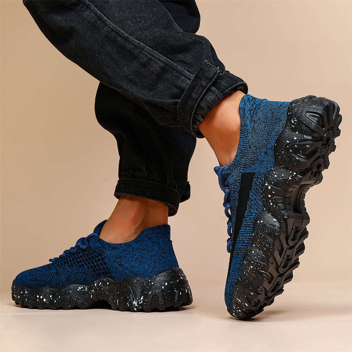 Lace-Knit Comfort Sneakers
