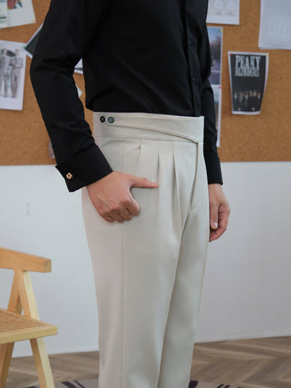 Elevated Elegance: High Waist Gurkha Trousers
