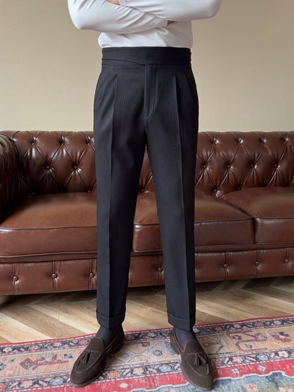 Elevated Elegance: High Waist Gurkha Trousers