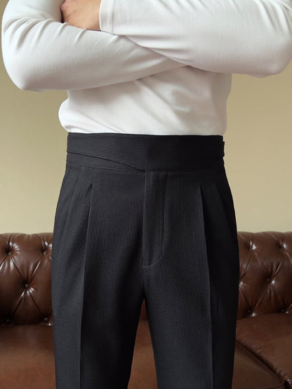 Elevated Elegance: High Waist Gurkha Trousers
