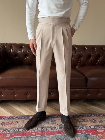 Elevated Elegance: High Waist Gurkha Trousers
