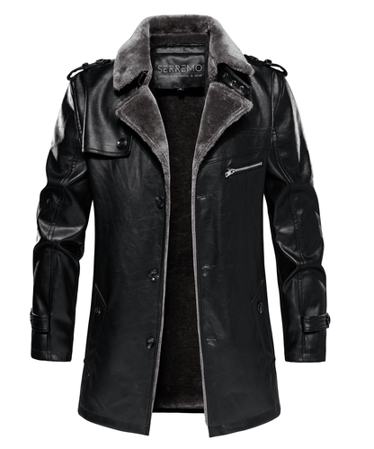 Insulated Faux-Leather Coat