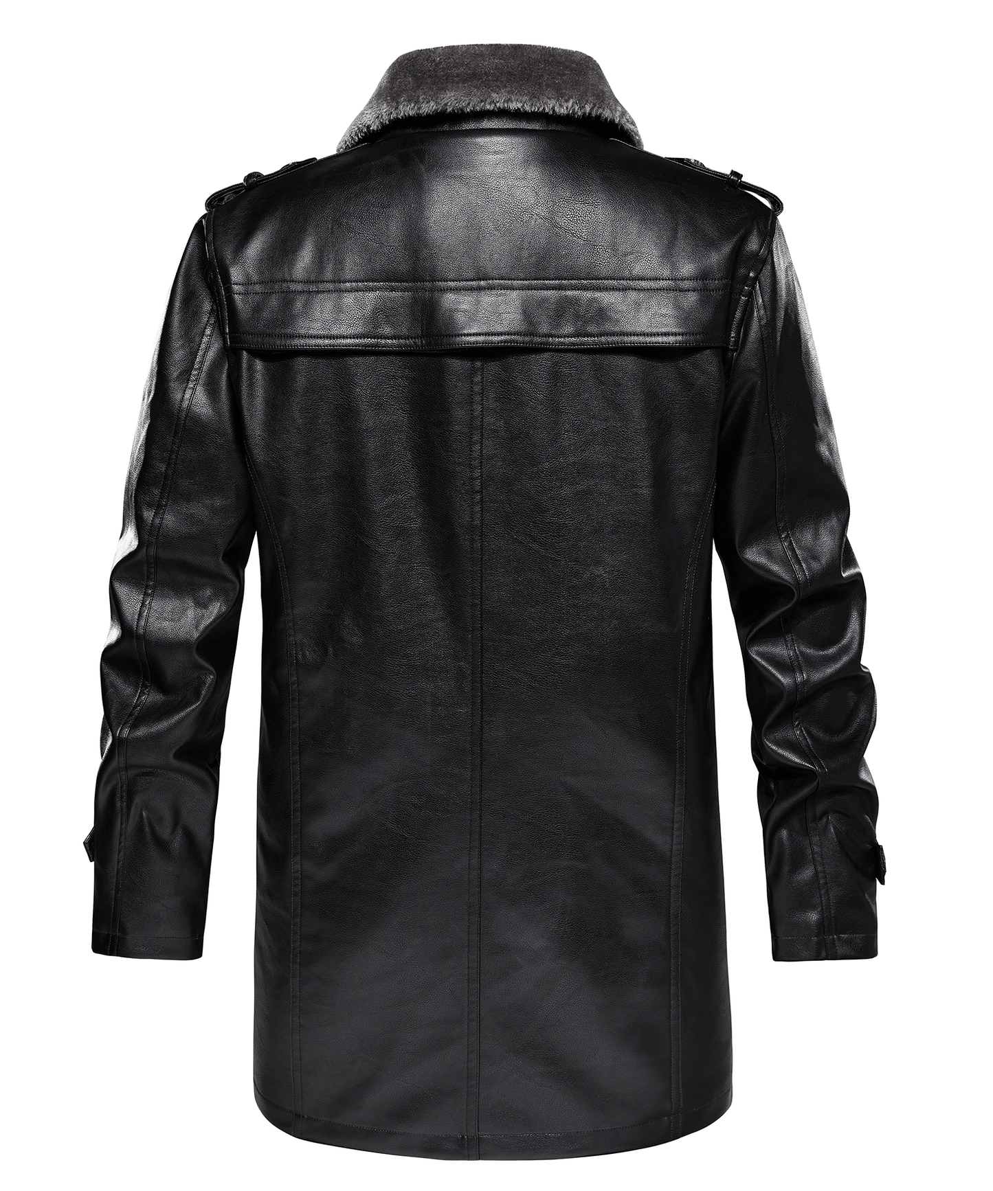 Insulated Faux-Leather Coat
