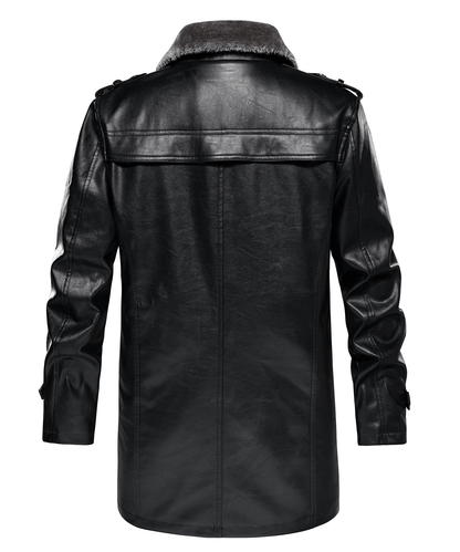 Insulated Faux-Leather Coat