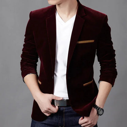 Velvet Slim-Fit Blazer