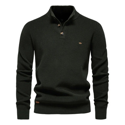 Cotton-Soft Button Sweater