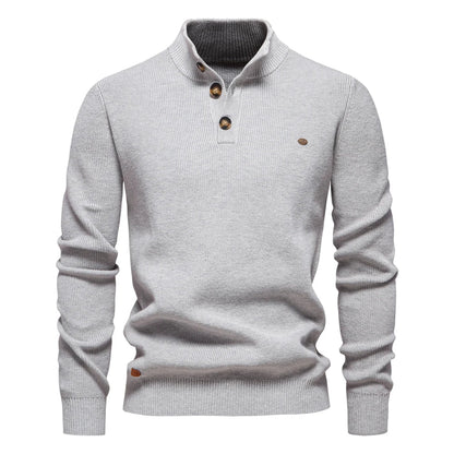 Cotton-Soft Button Sweater