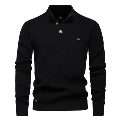 Cotton-Soft Button Sweater