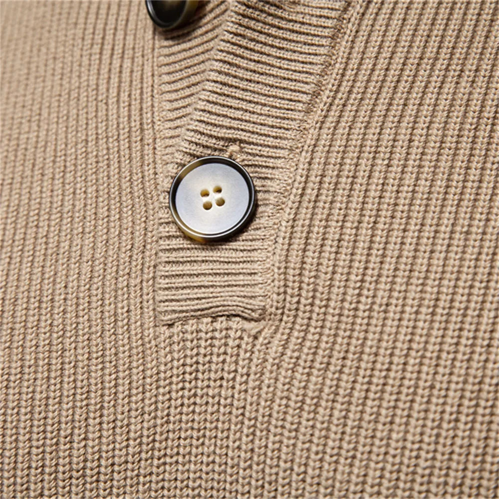 Cotton-Soft Button Sweater