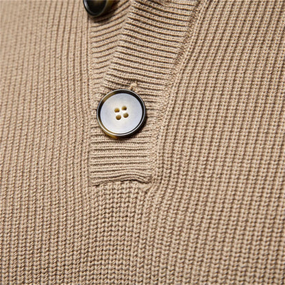 Cotton-Soft Button Sweater