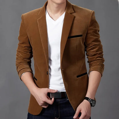 Velvet Slim-Fit Blazer