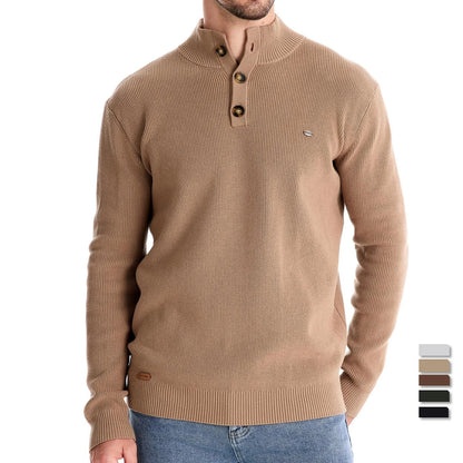 Cotton-Soft Button Sweater