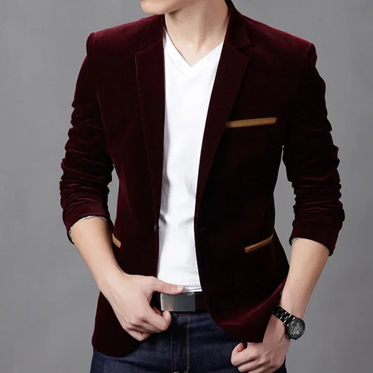 Velvet Slim-Fit Blazer