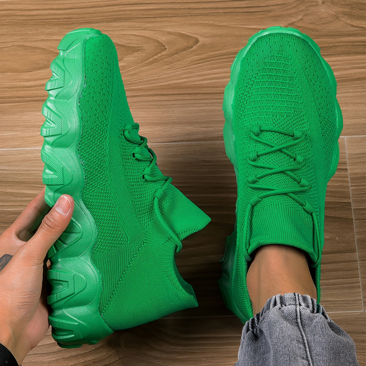 Lace-Knit Comfort Sneakers
