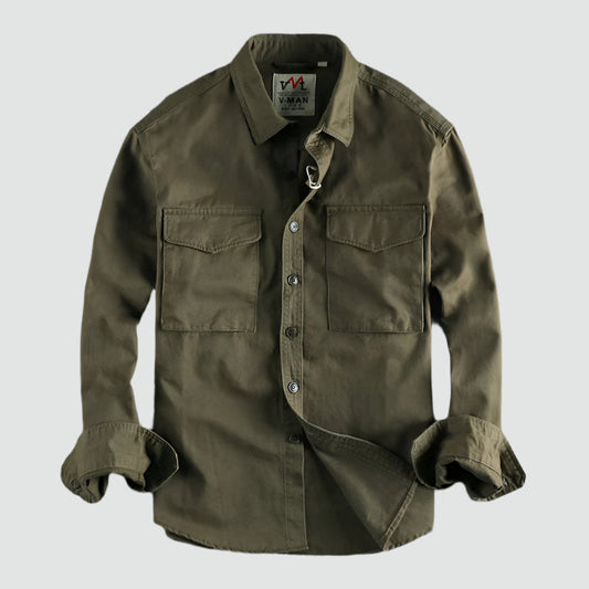 Adventure-Ready Military Cargo Shirt