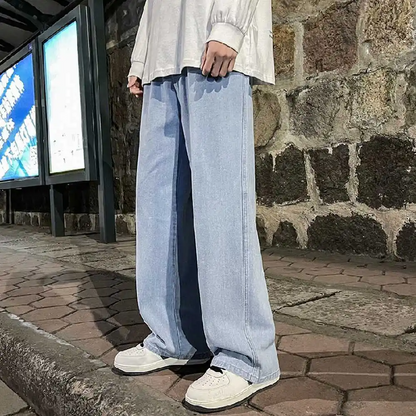 Draped Wide-Leg Jeans